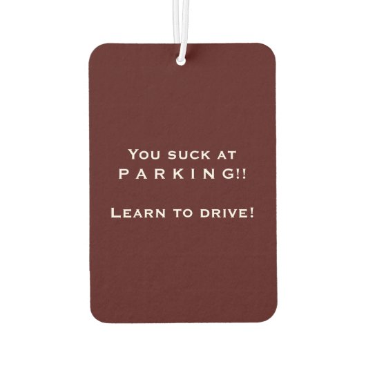 Sarcastische Parking Trophy Luchtverfrisser (Achterkant)