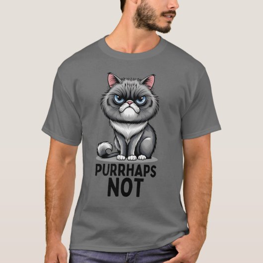 Sarcastische Perzische kat, grappige kattenliefheb T-shirt (Voorkant)