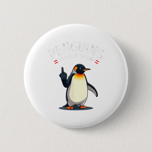 Sarcastische pinguïns tegen Trump Ronde Button 5,7 Cm (Voorkant)