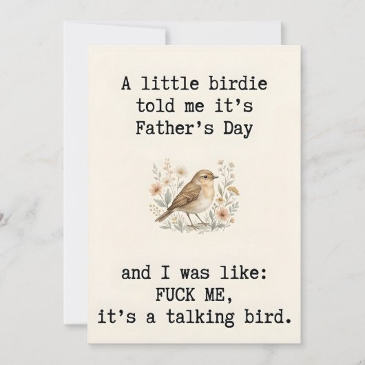 Sarcastische pratende vogel - Grappige Vaderdagkaa Bedankkaart (Voorkant)
