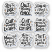 Sarcastische productiviteit Snark Pack Sticker (Voorkant)