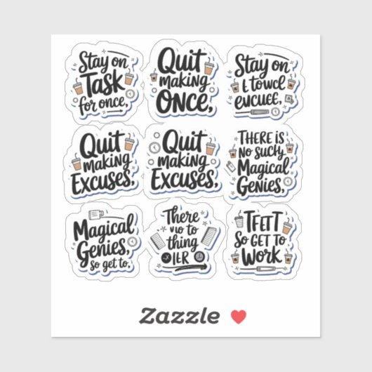 Sarcastische productiviteit Snark Pack Sticker (Vel)