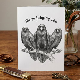 Sarcastische Raven Trio Wij Beoordelen Je Vaderdag Kaart