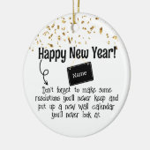 Sarcastische resolutie Funny Happy Nieuwjaar Confe Keramisch Ornament (Links)