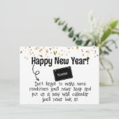 Sarcastische resolutie Grappig Gelukkig Nieuwjaar  Feestdagenkaart (Staand voorkant)