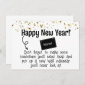Sarcastische resolutie Grappig Gelukkig Nieuwjaar  Feestdagenkaart (Voorkant / Achterkant)