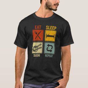 Sarcastische retro voor chef-kok Eat Sleep Sushi H T-shirt