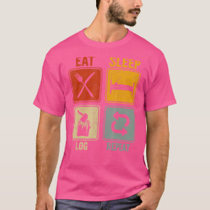Sarcastische retro voor Lumberjack Eat Sleep Log R T-shirt