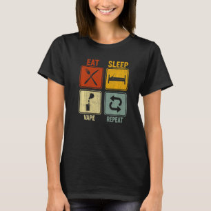 Sarcastische retro voor tape-eat-slaapband herhale t-shirt