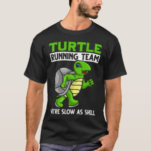 Sarcastische schildpad langlopend marathonteam t-shirt