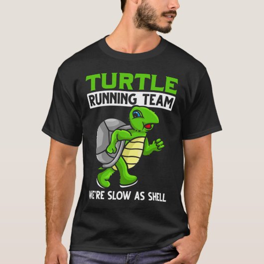 Sarcastische schildpad langlopend marathonteam t-shirt (Voorkant)