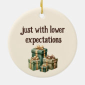 Sarcastische  sneeuwman kerstboom keramisch ornament (Achterkant)