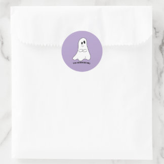 Sarcastische spookstickers – Je ziet me nooit Ronde Sticker