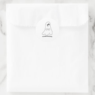 Sarcastische spookstickers – je ziet me nooit ronde sticker