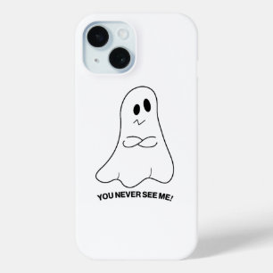 Sarcastische spooktelefoonhoes – Je ziet me nooit iPhone 15 Case