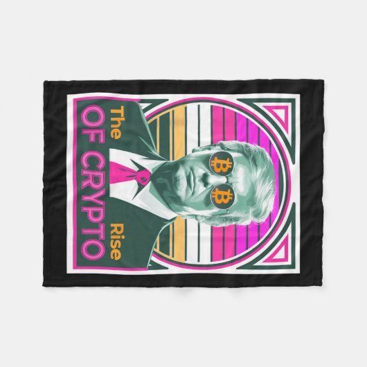 Sarcastische Trump De opkomst van Crypto Bitcoin K Fleece Deken (Voorkant (Horizontaal))