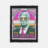 Sarcastische Trump De opkomst van Crypto Bitcoin K Fleece Deken (Voorkant)