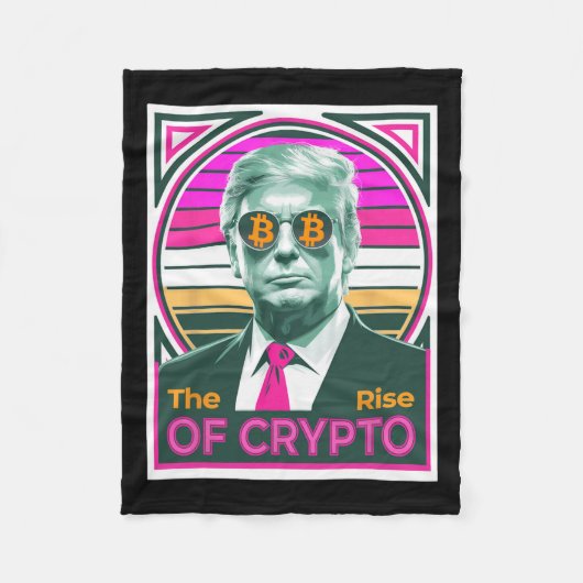 Sarcastische Trump De opkomst van Crypto Bitcoin K Fleece Deken (Voorkant)
