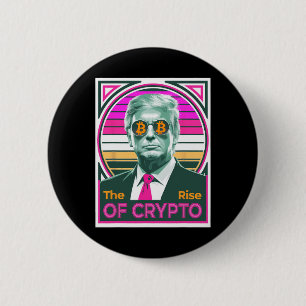 Sarcastische Trump De opkomst van Crypto Bitcoin K Ronde Button 5,7 Cm