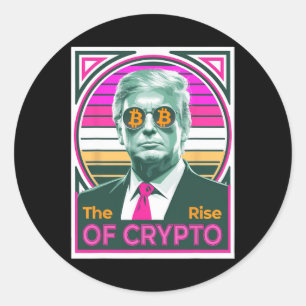 Sarcastische Trump De opkomst van Crypto Bitcoin K Ronde Sticker