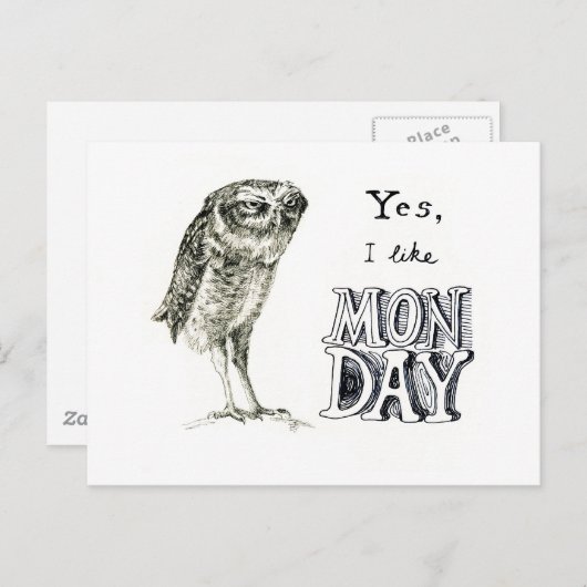 Sarcastische uil briefkaart (Voorkant / Achterkant)