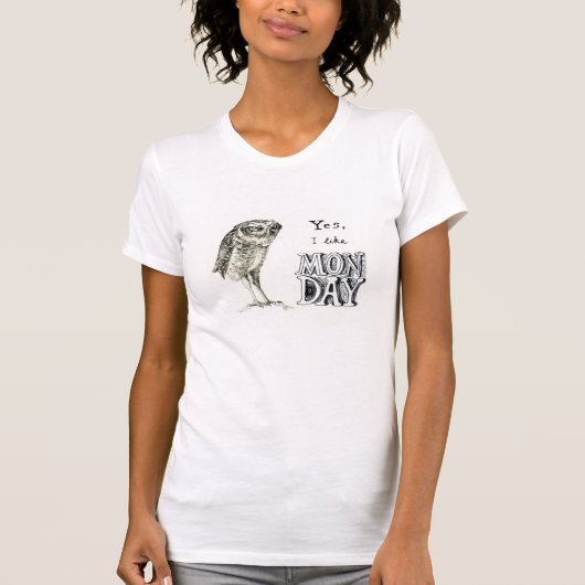 Sarcastische uil: maandag t-shirt (Voorkant)