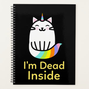 Sarcastische Unicorn Cat - Ik ben dood in de buurt Planner