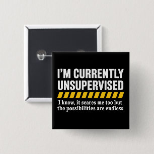 Sarcastische Vader Vaderdag Momenteel Onbegeleid Vierkante Button 5,1 Cm