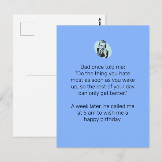 Sarcastische vadergrap voor Gefeliciteerd Briefkaart (Voorkant / Achterkant)