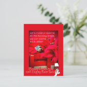 Sarcastische Vakantie stress en WIJN Kerstcitaat Briefkaart (Staand voorkant)