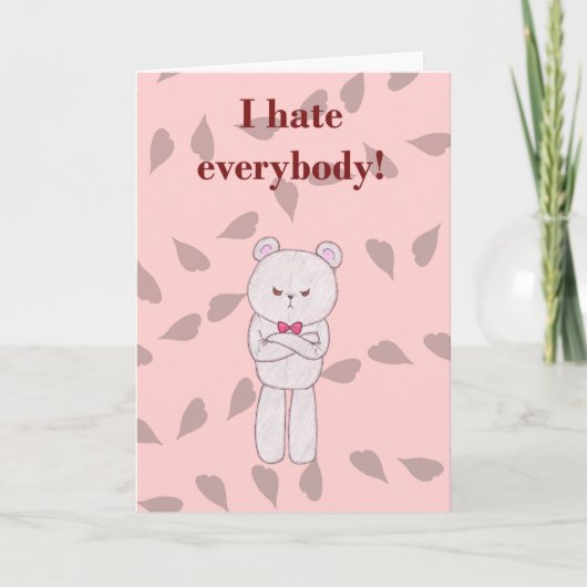 Sarcastische Valentijn - Teddy Feestdagen Kaart (Voorkant)