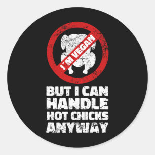 Sarcastische Veganistische Kippen Citaten Vegetari Ronde Sticker