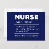 Sarcastische verpleegkundige definitie: Houd mijn  Briefkaart (Voorkant / Achterkant)