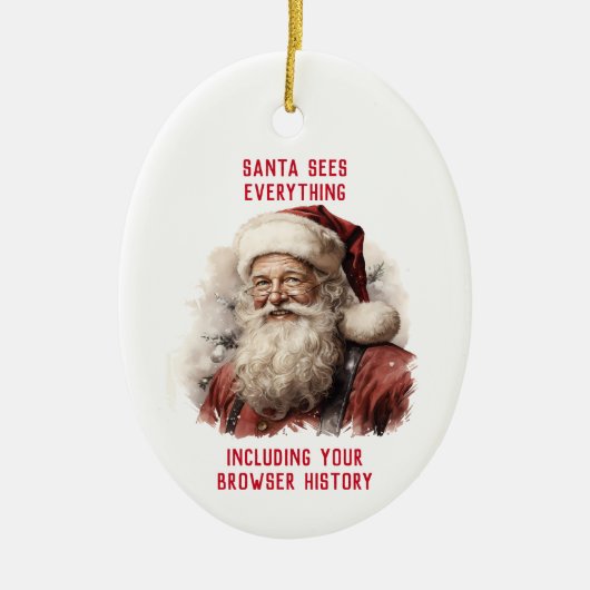 Sarcastische Vies Sinterklaas Grappige Browser Ges Keramisch Ornament (Voorkant)