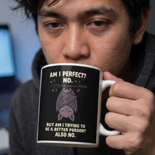 Sarcastische Vleermuis Anti-Motivatie Ben ik Perfe Koffiemok