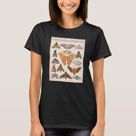Sarcastische Vlinder Mot Catalogus T-shirt (Voorkant)