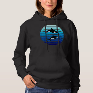 Sarcastische walvis voor gezinshereniging blauwe r hoodie