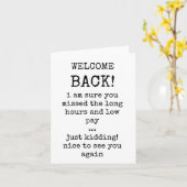 Sarcastische Welkom Terug Kaart voor het Werk (Gele Bloem)