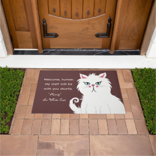 Sarcastische Witte Kat Grappig Gezegde Custom Welk Deurmat