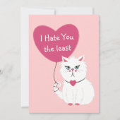 Sarcastische Witte Kat Grappige Valentijnsdag Feestdagenkaart (Voorkant)