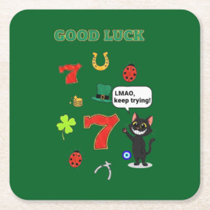 Sarcastische zwarte kat en Lucky charms Kartonnen Onderzetters