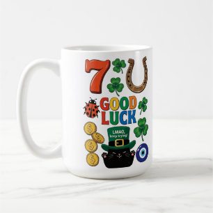 Sarcastische zwarte kat en Lucky charms Koffiemok