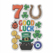 Sarcastische zwarte kat en Lucky charms Sticker (Voorkant)