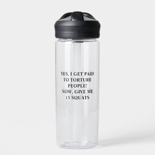 Sarcastische zwarte tekst Personal Trainer Humor Waterfles (Voorkant)