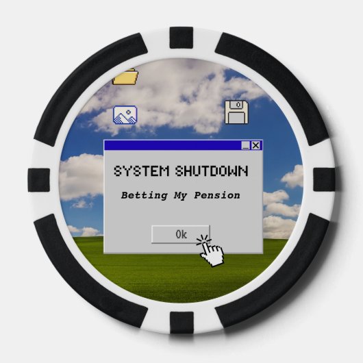 Sarcasysteem voor IT-pensioen Shutdown Wedden Poker Chips (Voorkant)