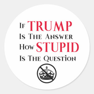 Sarcistische anti-Trump protestverklaring Ronde Sticker
