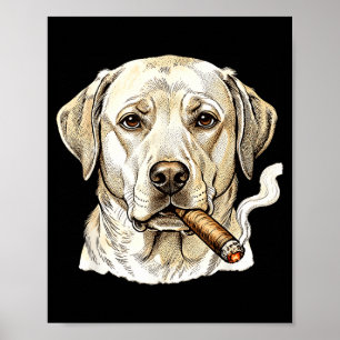 Sarcistische labrador retriever rokende hond meme poster