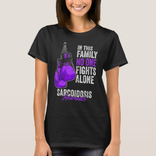 Sarcoïdose Awareness Maand Bokshandschoenen Paarse T-shirt