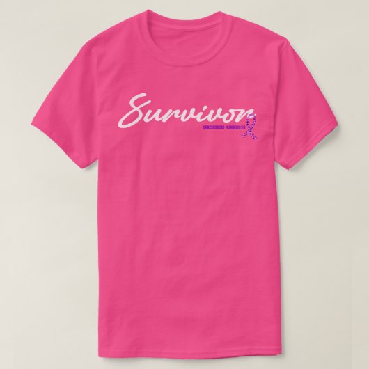 Sarcoïdose Awareness Survivor Glitter Ribbon Hope T-shirt (Design voorkant)
