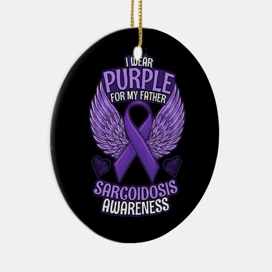 Sarcoïdose Bewustheid van vader ondersteunt Paars Keramisch Ornament (Rechts)